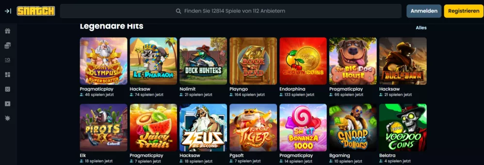 Snatch Casino 450% Bonus bis 3400 Euro und 325 Freispiele